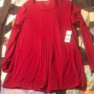 Kim Rogers long sleeved tunic. Red. Size L. NWT